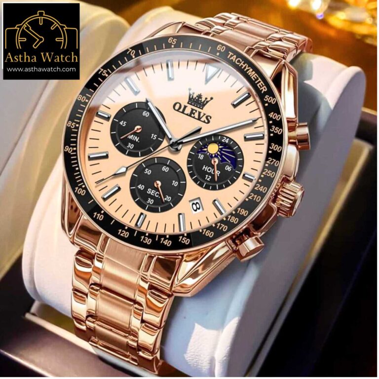 Olevs 3618 Model Luxury Chronograph Active Watch for Men
