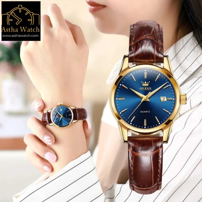 Olevs Quartz 6898 Model PU Leather Belt Ladies Watch