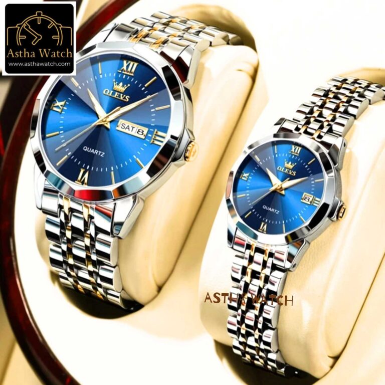 Olevs 9989 Model Luxury Couple Watch